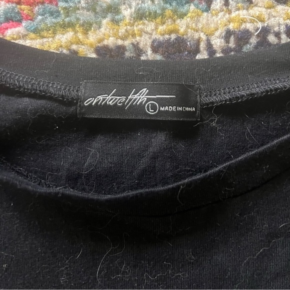 Fringe sequin short sleeve shirt women’s size L - Picture 4 of 7